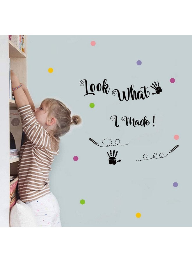 PLIGREAT Look What I Made Quotes Wall Stickers, Removable Vinyl Peel and Stick Wall Decals for Nursery Playroom Children Bedroom Wall Decoration Kindergarten Classroom Home Indoor DIY Wall Art Decor - Image 3