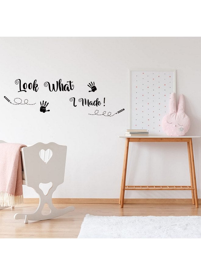 PLIGREAT Look What I Made Quotes Wall Stickers, Removable Vinyl Peel and Stick Wall Decals for Nursery Playroom Children Bedroom Wall Decoration Kindergarten Classroom Home Indoor DIY Wall Art Decor - Image 1