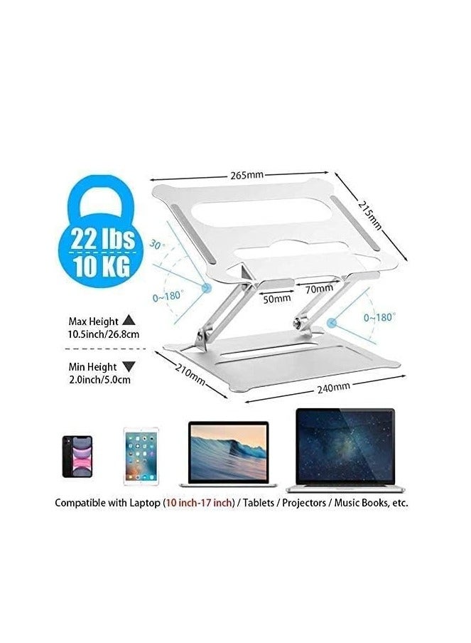 Adjustable Portable Foldable Laptop Stand Holder for Notebook, Tablet, Desktop with 10" to 17" Display, Aluminum  - Image 3
