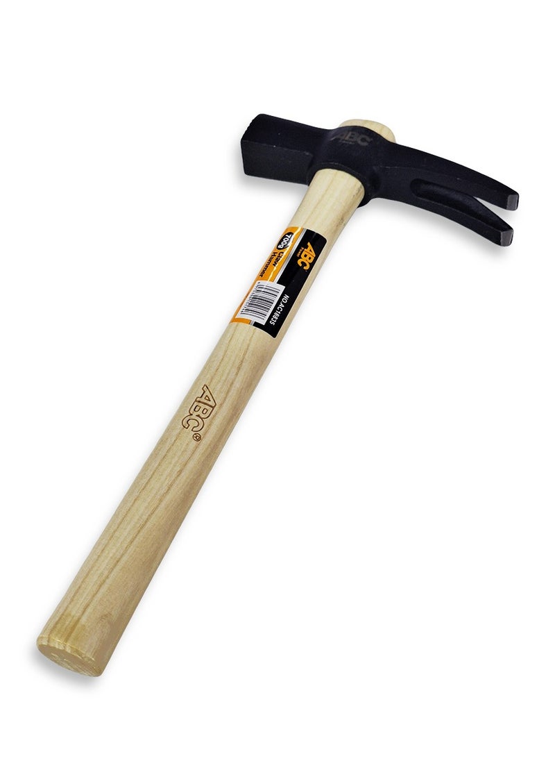 ABC - Claw Hammer 20 oz. , heavy steel head for precise and powerful striking, rear claw designed to remove nails easily and without damaging wood, comfortable wooden handle, suitable for home and professional use, for woodworking, construction, decorating, and hand assembly, durable and efficient tool - Image 1