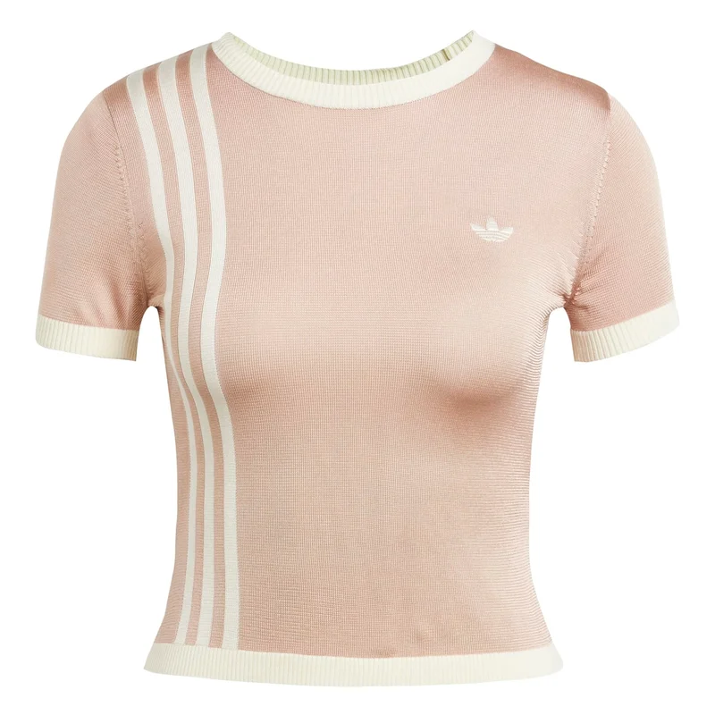 adidas تيشيرت نسائي KNITTED 3S TEE بيج أوريجينالز