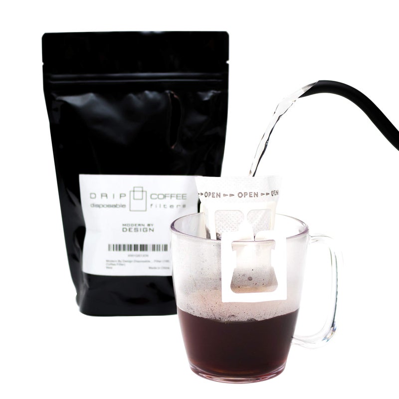 PAINISTIC Modern By Design Pack of 100 Premium Single Serve Food Grade Disposable Hanging Ear Drip Filter Bag Portable use for the home outdoor travel camping office and on the go 100 Coffee Filter