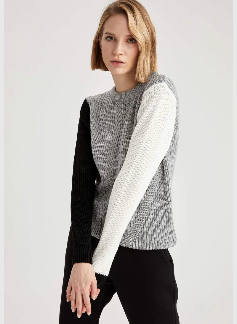 DeFacto Woman Tricot Regular Fit Crew Neck Pullover