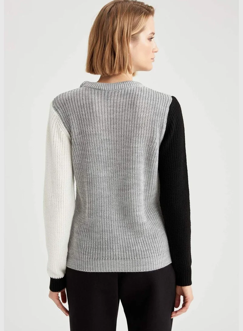 DeFacto Woman Tricot Regular Fit Crew Neck Pullover