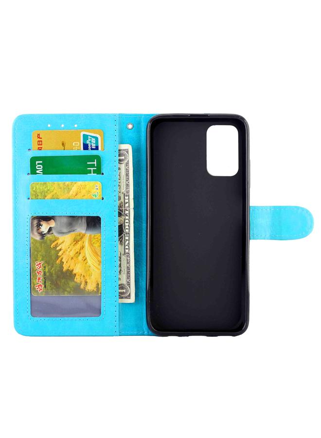 اس-توب جراب لهاتف Samsung Galaxy F52 5G، جراب واقٍ من الجلد بتصميم Crazy Horse، قابل للطي أفقيًا، مع حامل وفتحات للبطاقات ومحفظة وإطار للصور - Image 3