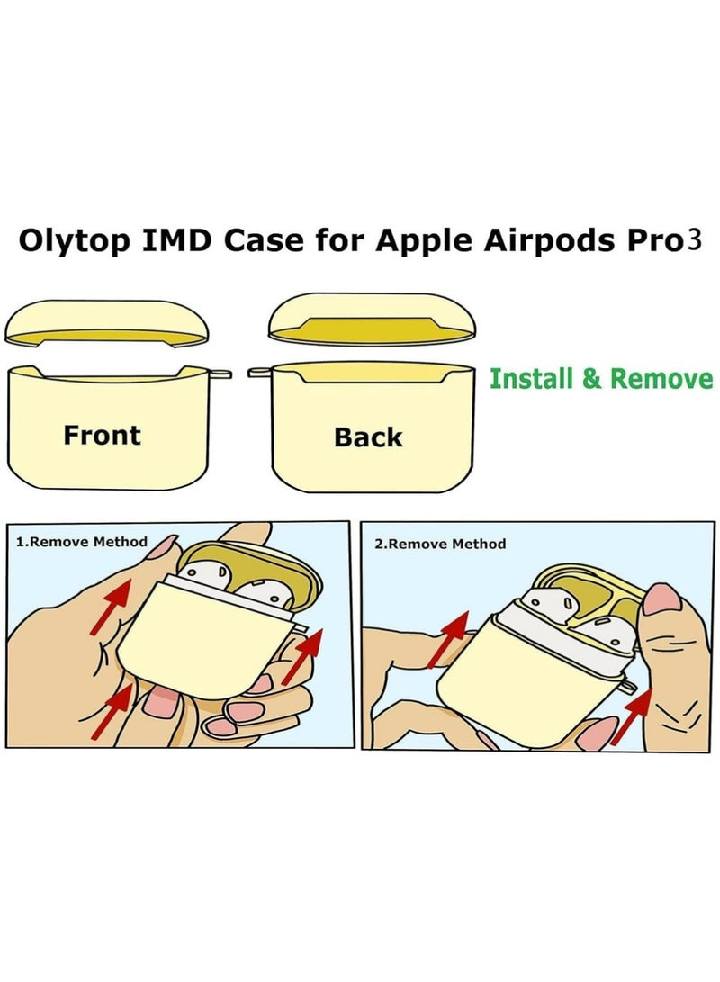 بولوز لطيف براق Airpods برو 3 حالة 2025 مع قلم نظيف، نمط قشرة أبل Airpod iPod برو الجيل الثالث غطاء حماية الجلد فتاة النساء مع سلسلة المفاتيح اللؤلؤة الفاخرة، الوردي - Image 2