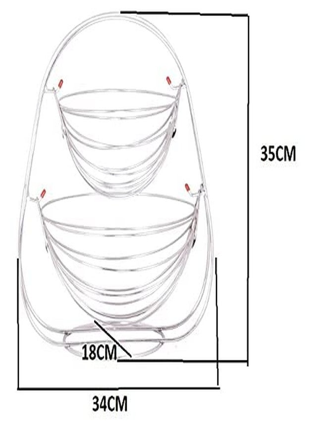 VISHVA Stainless Steel 2-Tier Swing Fruit and Vegetable Basket for Kitchen and Dining Table Kitchen Basket** - Image 3