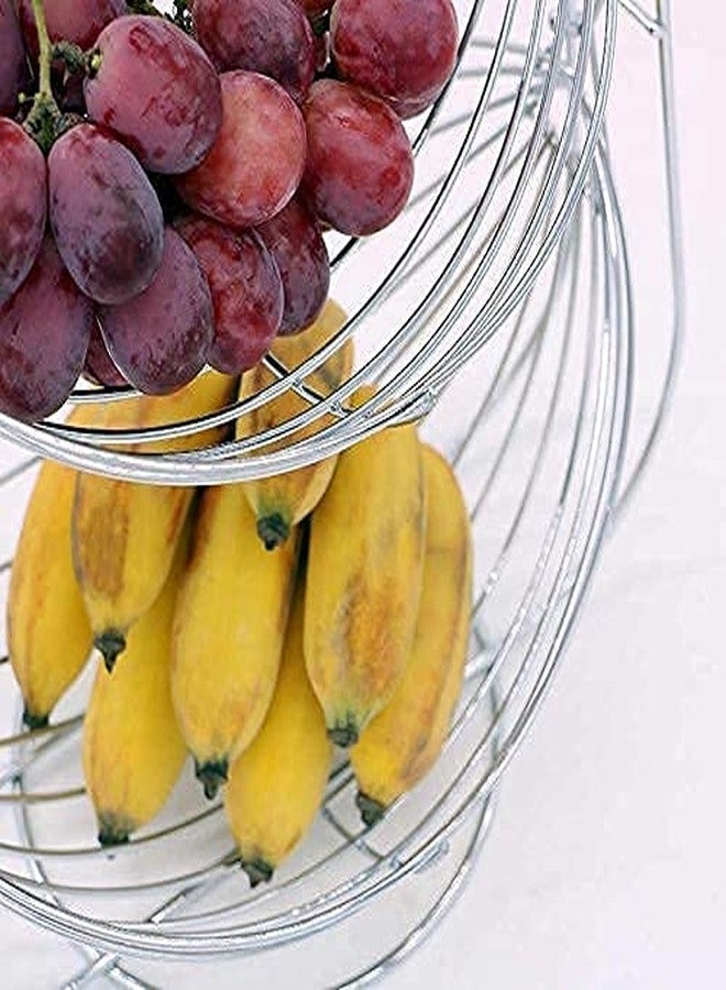 VISHVA Stainless Steel 2-Tier Swing Fruit and Vegetable Basket for Kitchen and Dining Table Kitchen Basket** - Image 4