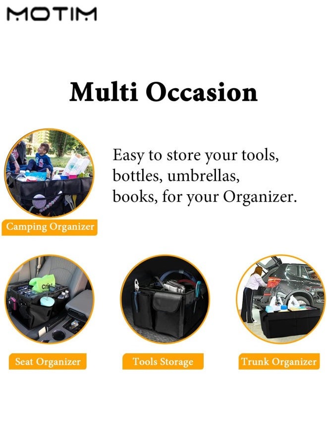Motim - Collapsible Car Trunk Organizer, Waterproof Auto Suitcase Storage Box with Multi-Compartment, Large Foldable SUV Car Storage Backseat, Perfect for SUV Auto Vehicle Family Vans, Picnic - Image 1