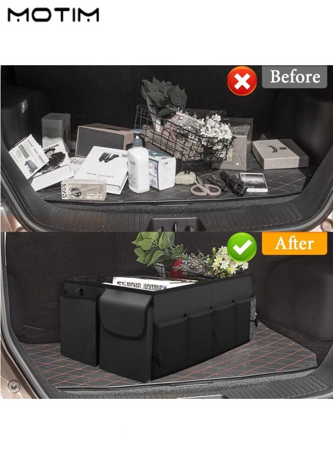 Motim - Collapsible Car Trunk Organizer, Waterproof Auto Suitcase Storage Box with Multi-Compartment, Large Foldable SUV Car Storage Backseat, Perfect for SUV Auto Vehicle Family Vans, Picnic - Image 1