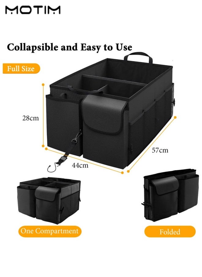 Motim - Collapsible Car Trunk Organizer, Waterproof Auto Suitcase Storage Box with Multi-Compartment, Large Foldable SUV Car Storage Backseat, Perfect for SUV Auto Vehicle Family Vans, Picnic - Image 1