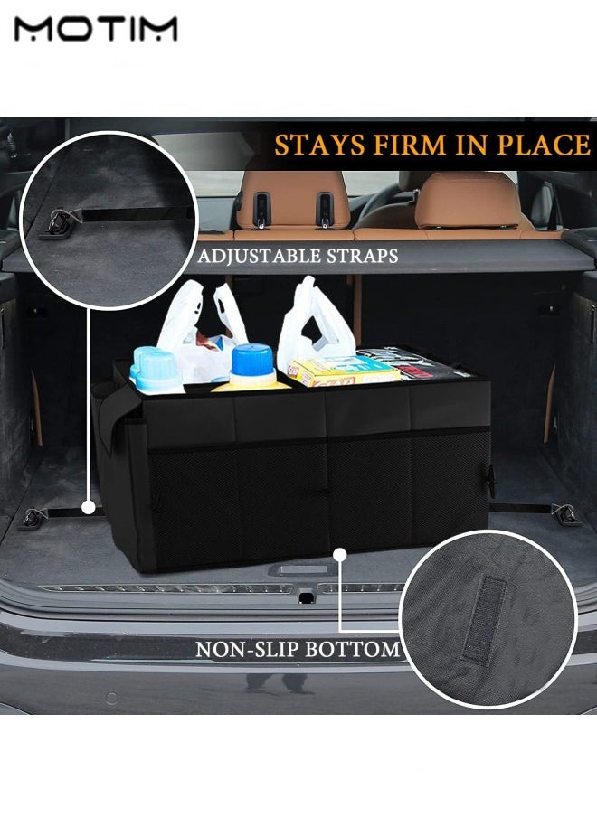 Motim - Collapsible Car Trunk Organizer, Waterproof Auto Suitcase Storage Box with Multi-Compartment, Large Foldable SUV Car Storage Backseat, Perfect for SUV Auto Vehicle Family Vans, Picnic - Image 1