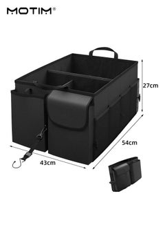 Collapsible Car Trunk Organizer, Waterproof Auto Suitcase Storage Box with Multi-Compartment, Large Foldable SUV Car Storage Backseat, Perfect for SUV Auto Vehicle Family Vans, Picnic