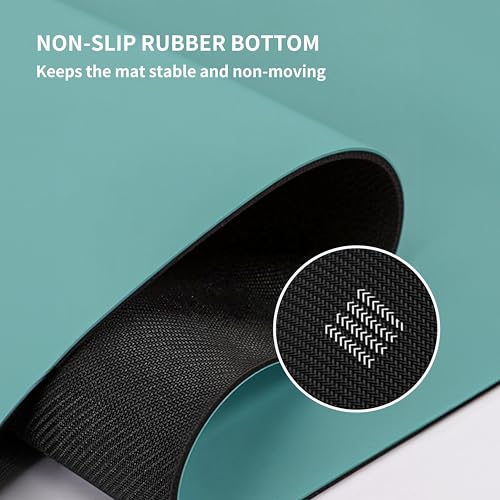 FITMIND Professional PU Rubber Yoga Mat, Double-Sided Non Slip Sweat Resistant Exercise Mat for Men Women, Comfortable Extra Long & Wide for Yoga, Pilates, Fitness, Home Gym, 72"×26.8"×0.18"(4.5mm)Thick - Image 4