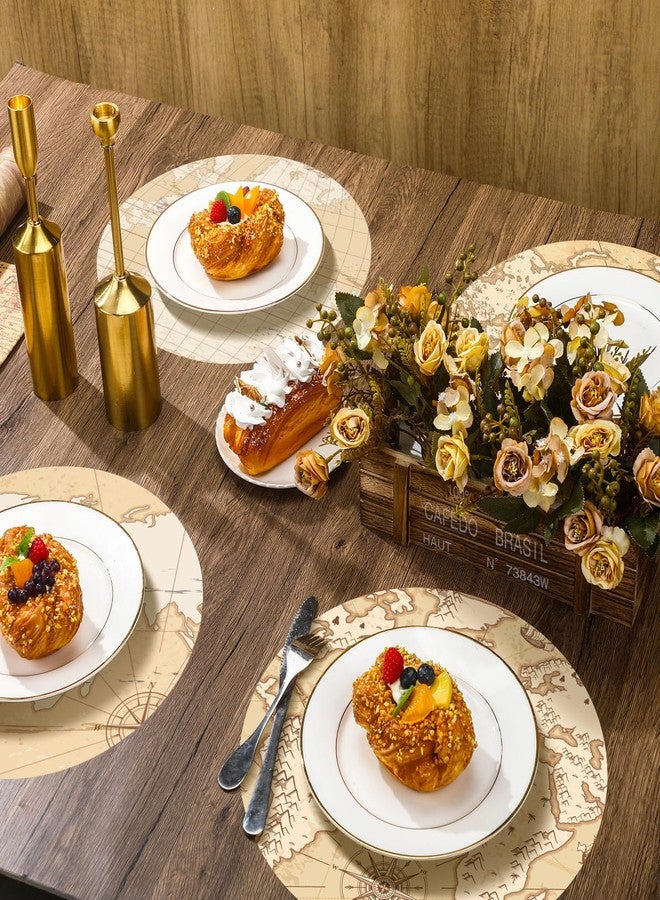 اياستي 50 مفرش طاولة ورقي للاستخدام مرة واحدة بتصميم خريطة العالم القديمة، مناسب للورق القديم، بتصميم ريترو، مزخرف، مناسب للسفر والمغامرات، مثالي لتعليم الجغرافيا والحرف اليدوية ذات الطابع السياحي (12.6 × 12.6 بوصة). - Image 2