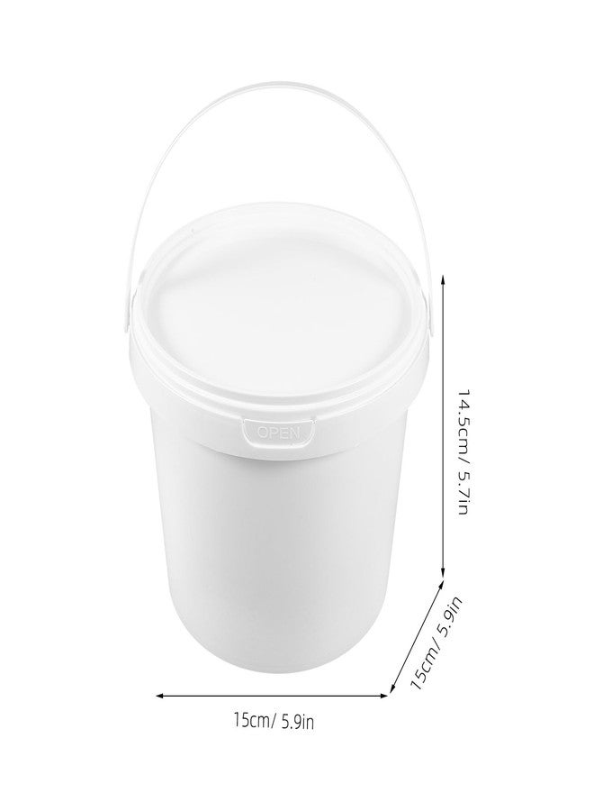 هيموتون دلو بلاستيك أبيض من HEMOTON، قطعتان، دلو بلاستيك أبيض بمقبض وغطاء، دلو طلاء صناعي سعة 2 لتر، دلو دلاء أصباغ، علبة طلاء فارغة لتخزين مياه الأسماك - Image 3