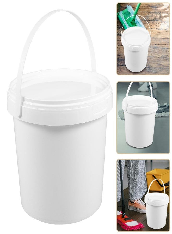 هيموتون دلو بلاستيك أبيض من HEMOTON، قطعتان، دلو بلاستيك أبيض بمقبض وغطاء، دلو طلاء صناعي سعة 2 لتر، دلو دلاء أصباغ، علبة طلاء فارغة لتخزين مياه الأسماك - Image 4