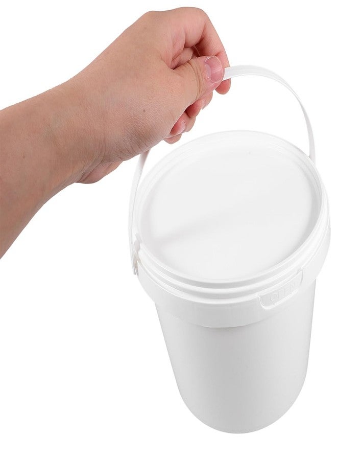 هيموتون دلو بلاستيك أبيض من HEMOTON، قطعتان، دلو بلاستيك أبيض بمقبض وغطاء، دلو طلاء صناعي سعة 2 لتر، دلو دلاء أصباغ، علبة طلاء فارغة لتخزين مياه الأسماك - Image 2