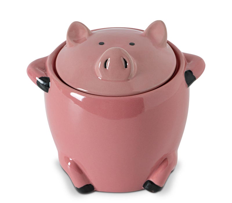GABROC Ceramic Bacon Grease Saver With Strainer Pig Shaped Bacon Grease Container For Kitchen With Lid Cute Grease Can Grease Saver Pink Funny Cooking Grease Container Colador De Aceite De Cocina - Image 1