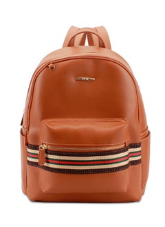 Faux Leather Fashion Backpack Brown