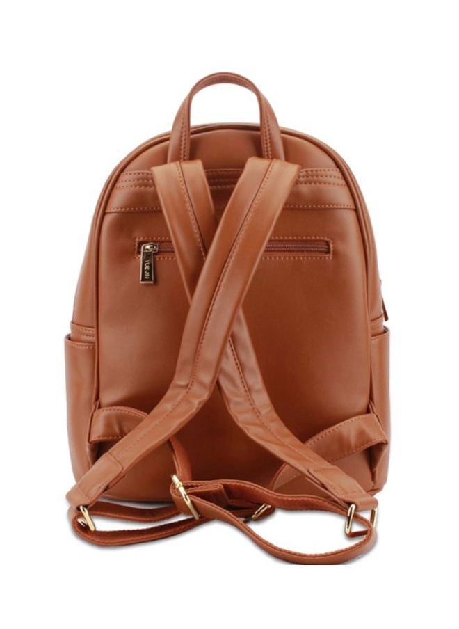 NIBEMINENT - Faux Leather Fashion Backpack Brown - Image 1