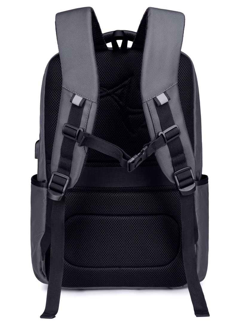 ARCTIC HUNTER Casual Travel Backpack Water Resistant Unisex School College Bag with Built in USB Port and Laptop Compartment for Men and Women B00120C Grey - Image 4