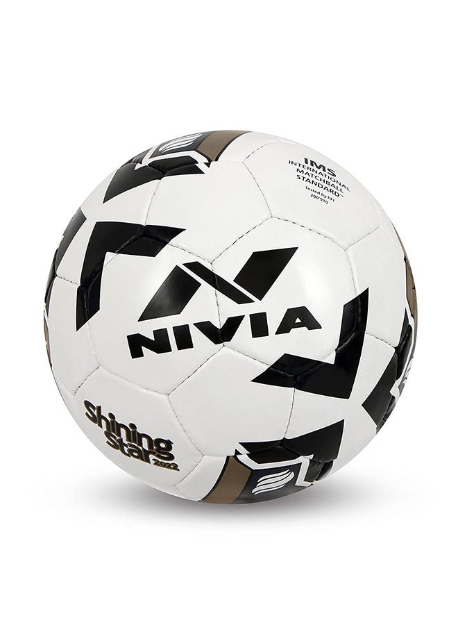 Nivia Shining Star - 2022 Football Ball | Unisex | Rubberized Stitched Football | 32 Panels | International Match Ball | Soccer Balls | Training Football Ball |Size - 5 - Image 1