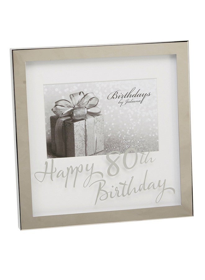 Oaktree Gifts 80th Silverplated Edge Box Frame 6 x 4