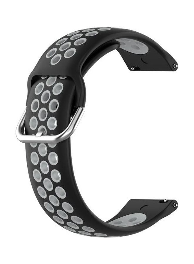 NIBEMINENT Two-Colour Silicone Replacement Strap Watchband For Samsung Galaxy Watch4 44mm Black - Image 1