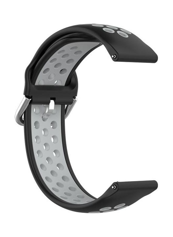 NIBEMINENT Two-Colour Silicone Replacement Strap Watchband For Samsung Galaxy Watch4 44mm Black - Image 2