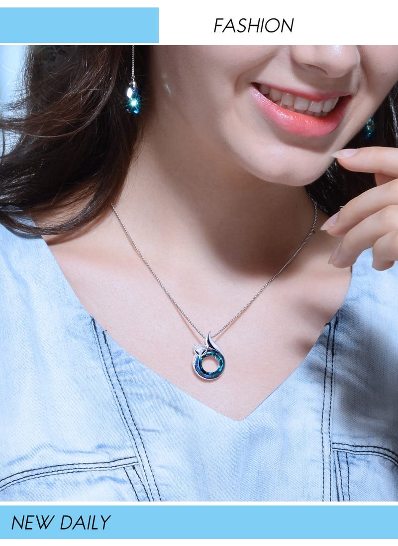 PLATO H PLATO H Crystal Fox Necklace Cute Head and Tail Anniversary Jewelry for Women's Birthday Christmas Mother's Day Gifts for Her  - Image 3