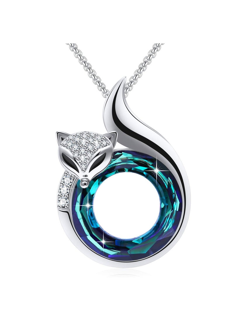 PLATO H PLATO H Crystal Fox Necklace Cute Head and Tail Anniversary Jewelry for Women's Birthday Christmas Mother's Day Gifts for Her  - Image 1
