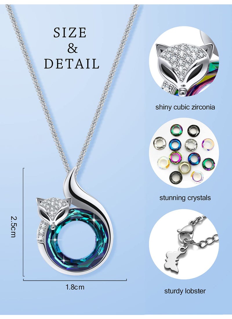PLATO H PLATO H Crystal Fox Necklace Cute Head and Tail Anniversary Jewelry for Women's Birthday Christmas Mother's Day Gifts for Her  - Image 2