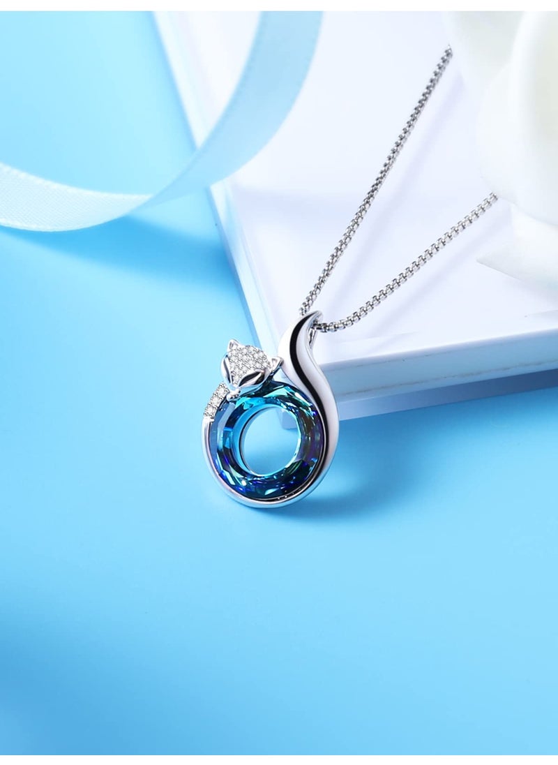 PLATO H PLATO H Crystal Fox Necklace Cute Head and Tail Anniversary Jewelry for Women's Birthday Christmas Mother's Day Gifts for Her  - Image 4
