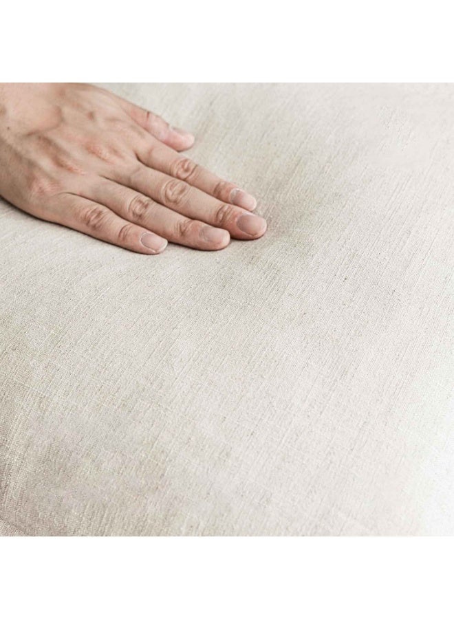 2PCS,Throw Pillow Covers,Decorative Linen Fringe Throw Pillow Covers Cozy Boho Farmhouse Cushion Cover with Tassels Soft Accent Pillowcase for Couch Sofa Bed Living Room Home Decor, Beige - Image 4