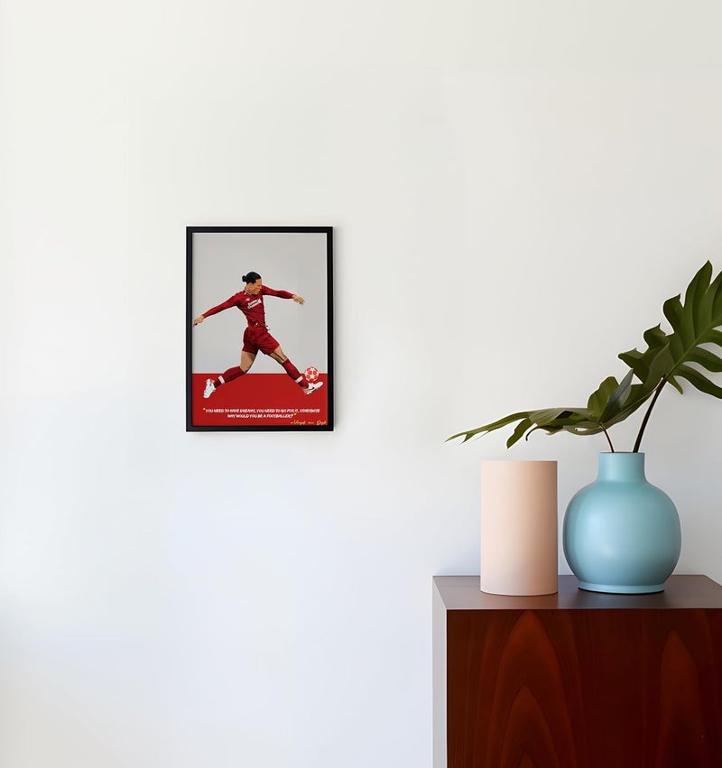 QUOTE - UNQUOTE ART QUOTE UNQUOTE ART Liverpool Frame Virgil van Dijk Liverpool Poster13x17 inches Black Frame - Image 3