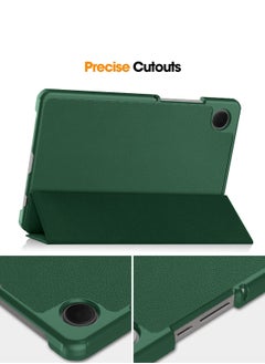 Wtech Smart Flip Auto Awake/Auto Sleep Leather Texture With Pen Holder Case Cover For Samsung Galaxy Tab A9 Plus 5G 2023 (X216, X215, X210) 11.0 Inch Dark Green  - Image 2