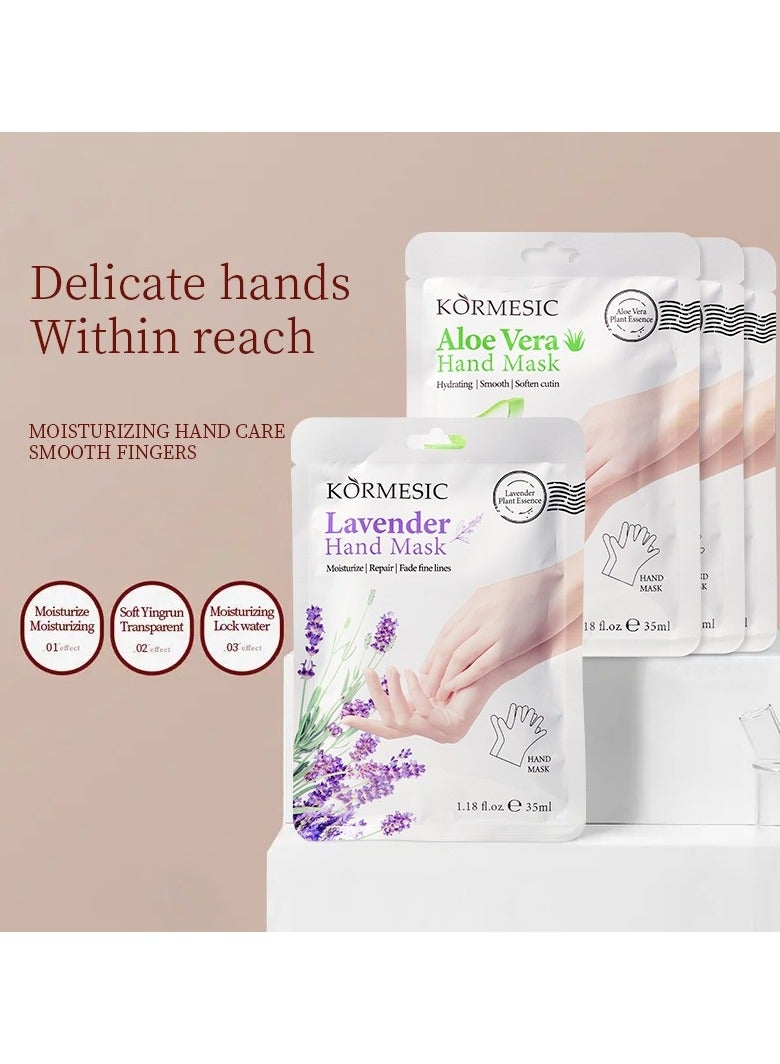 Kormesic 5 Pairs Lavender Hand Masks - 35ml/Pair Relaxing & Soothing Hand Treatment - Image 2
