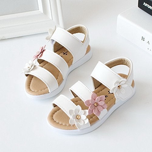 Vokamara Big Girls Fashion Strap Sandals Summer Shoes X-White 27 - Image 2