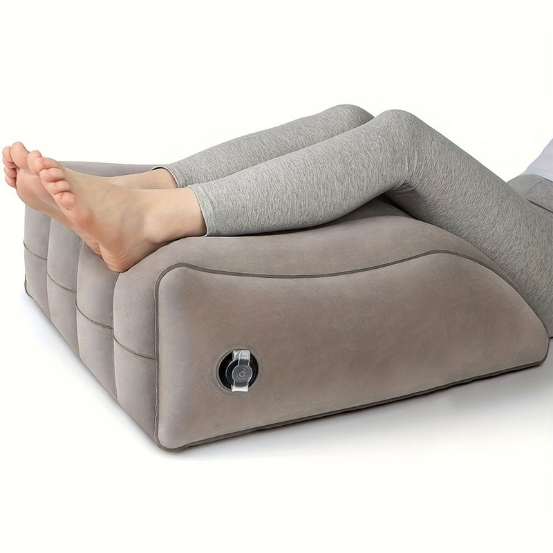 Grey Inflatable Leg Elevation Pillow Portable Wedge Cushion for Office Bed Rest - Image 4