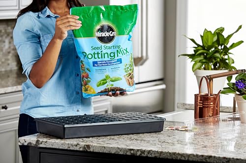 Miracle-Gro Seed Starting Potting Mix, Enriched with Plant Food, For Starting Seeds or Cuttings in Containers, 8 qt., 3-Pack - Image 2