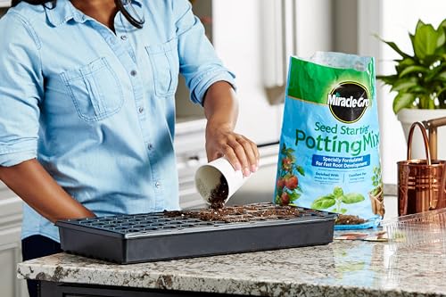 Miracle-Gro Seed Starting Potting Mix, Enriched with Plant Food, For Starting Seeds or Cuttings in Containers, 8 qt., 3-Pack - Image 4