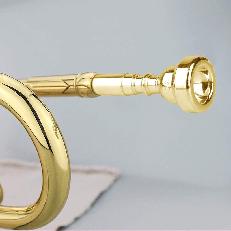 Eison Gold Trumpet Mouthpiece 7C 5C 3C Trumpet Mouthpiece Set with Box Cleaning Cloth Compatible with Yamaha Bach Conn King Musical Instruments for Beginners and Professional Players 3Pack - Image 3