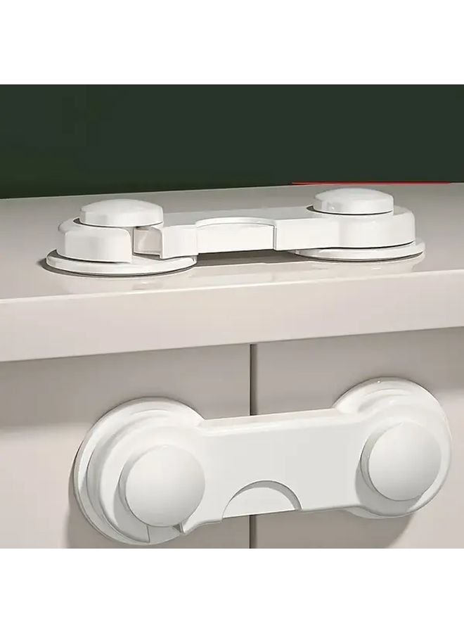 White 5 Pack Safety Lock Multi Function Drawer Cabinet Anti Opening Door Punch Free - Image 3
