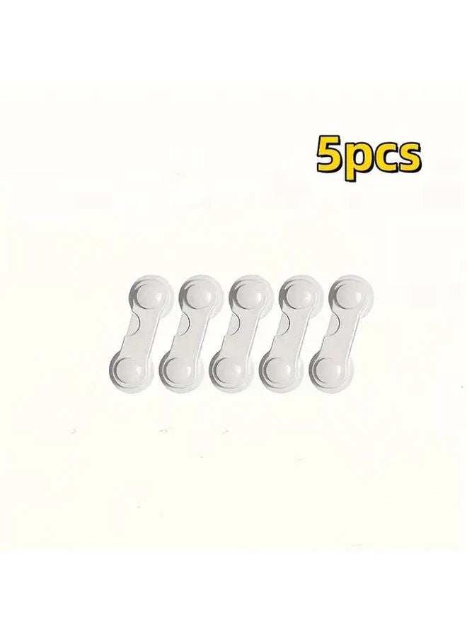 White 5 Pack Safety Lock Multi Function Drawer Cabinet Anti Opening Door Punch Free - Image 1