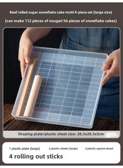 Snowflake Crisp Nougat Plastic Mold Special Live Bottom Cooling Shaping Plate Homemade Baking Diy Set Household Tools-Specifications:Nougat Snowflake Crisp 4-piece Set (large)-Color:See Classification