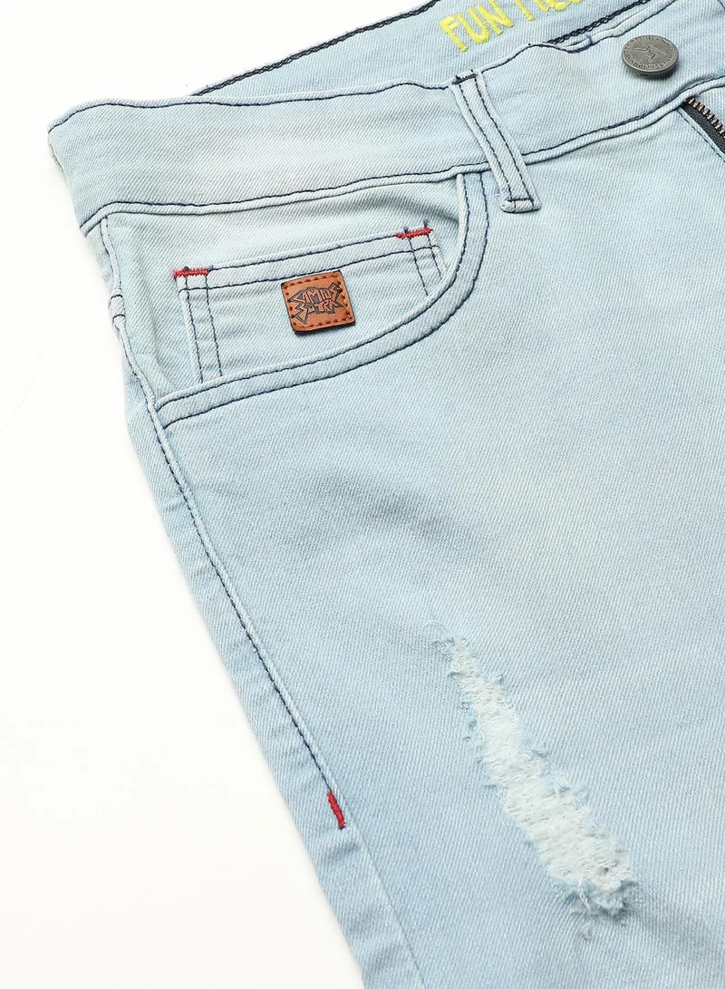 Campus Sutra  Men's Classic Light Blue Light-Washed Regular Fit Denim Jeans for Men | Best Price UAE