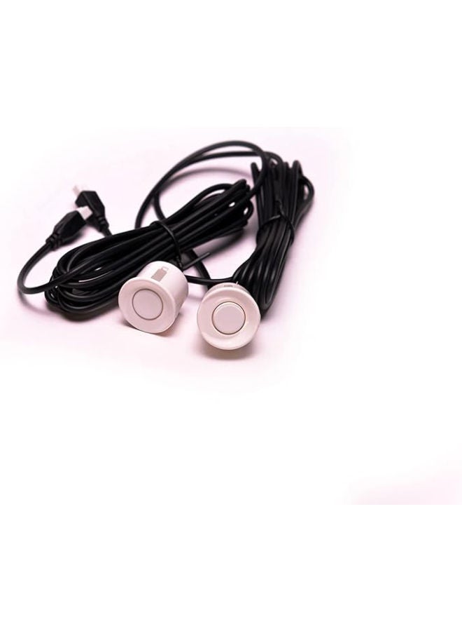 LED Car Parking Sensors Car Reverse Radar System 4 Sensors Parking Assistant Alarm Waterproof Buzzer Reminder - White - Image 1