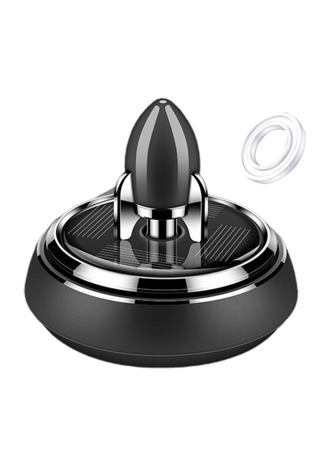 Car Air Fresheners with Solar Rotating, Aluminium Alloy Rocket Car Aromatherapy Diffuser Airplane Interior Decoration Accessories Diffuser for Car Office Home (Black) - Image 1