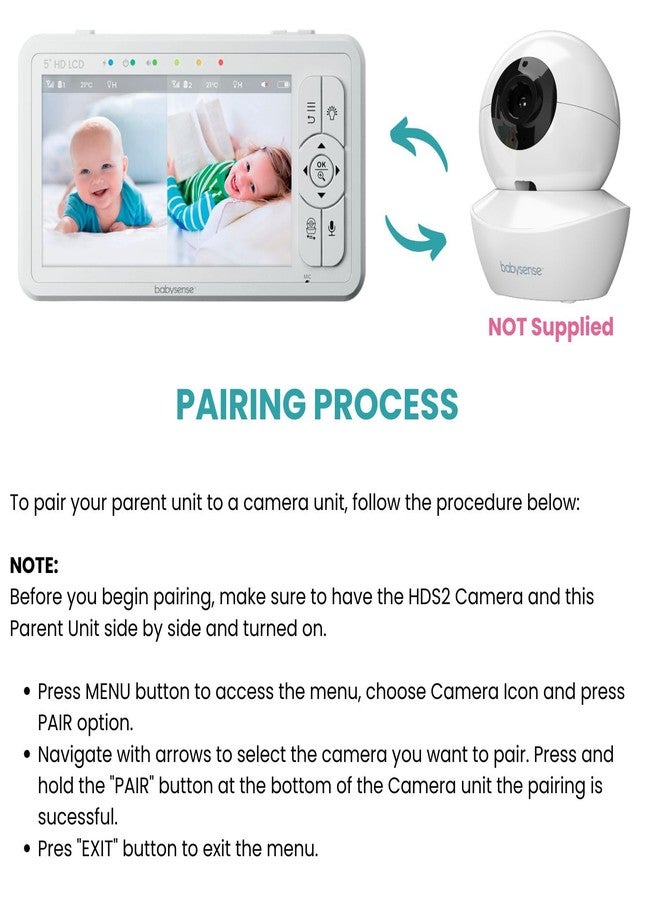 Babysense Replacement Add On Camera for Video Baby Monitor HDS2, Requires HDS2 Parent Unit to Operate, Will Work Only with HDS2 Monitors - Image 3